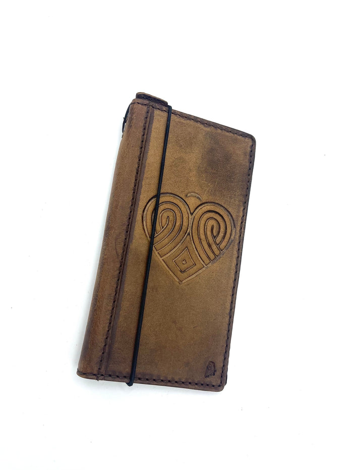 Handmade Leather Wallet Case for Galaxy Z Fold: Art Book Design