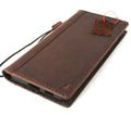 Handmade Leather Wallet Case for Galaxy Z Fold: Art Book Style