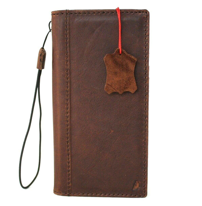 Handmade Leather Wallet Case for Galaxy Z Fold: Art Book Style