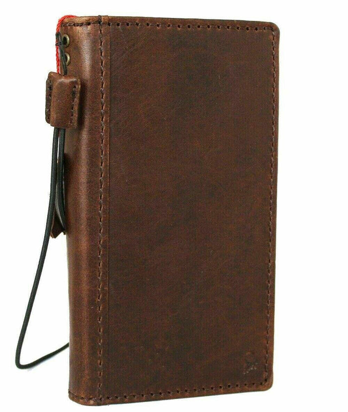 Handmade Leather Wallet Case for Galaxy Z Fold: Art Book Style