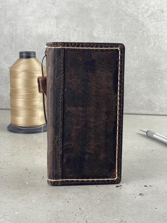 Handmade Leather Wallet Case for Galaxy Z Fold: Book Style Cover
