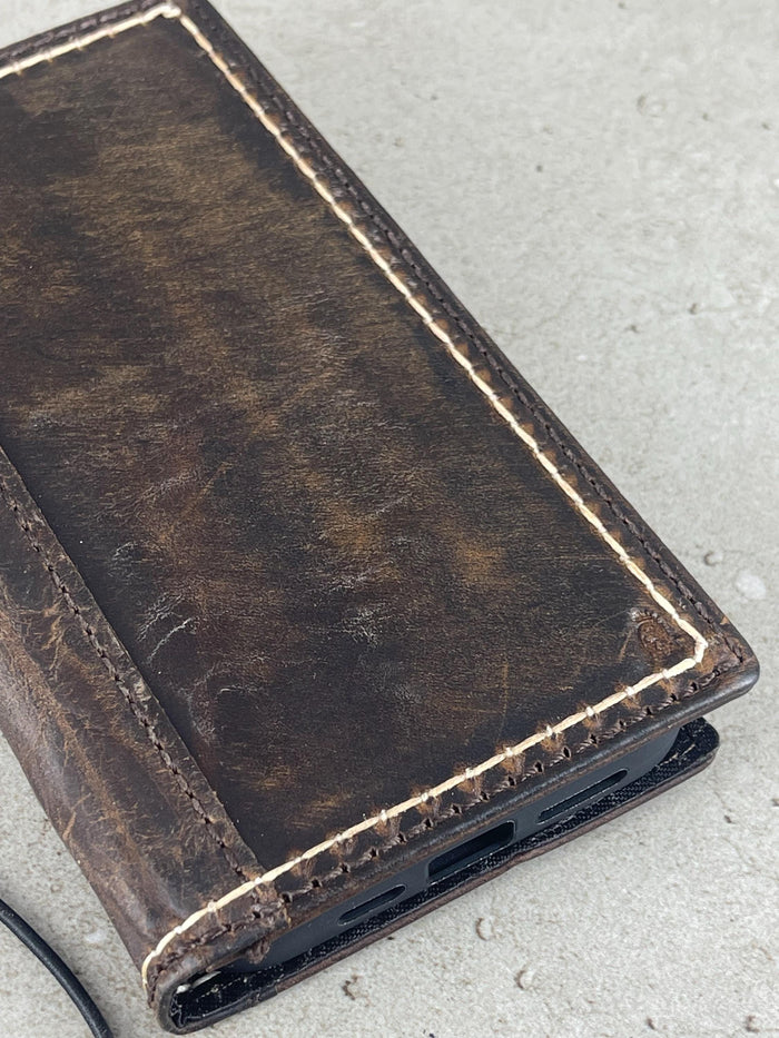 Handmade Leather Wallet Case for Galaxy Z Fold: Book Style Cover