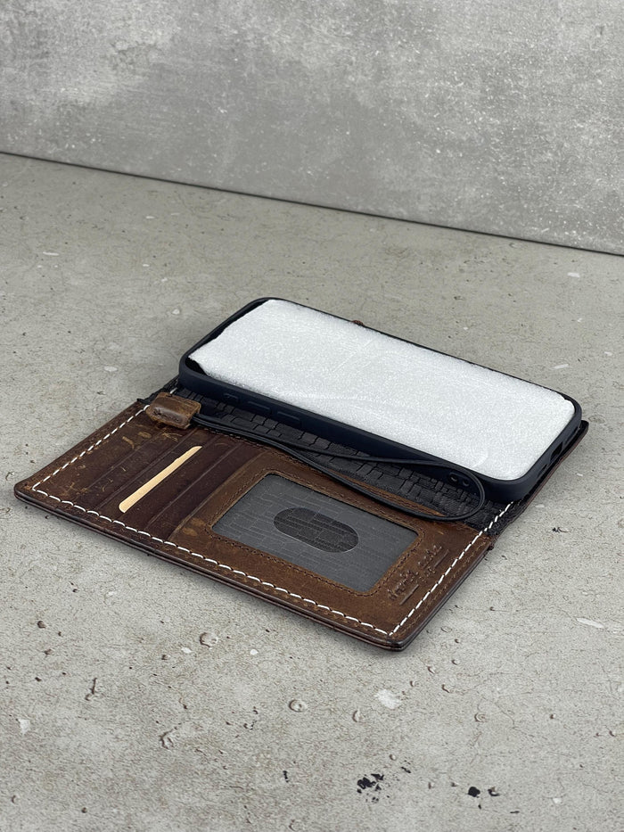 Handmade Leather Wallet Case for Galaxy Z Fold: Book Style Cover