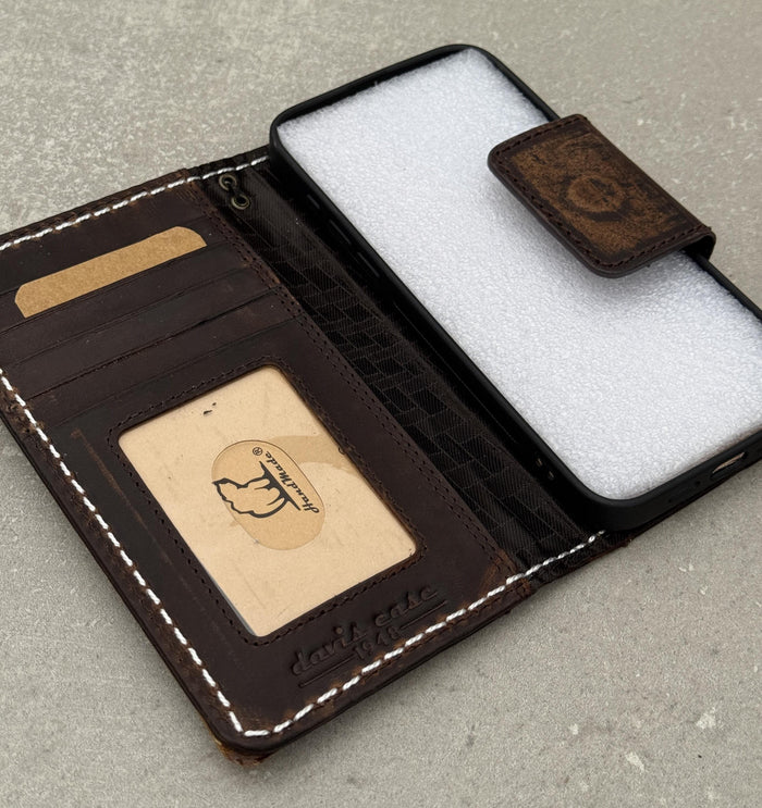 Handmade Leather Wallet Case for Galaxy Z Fold Series