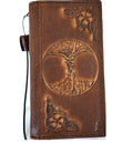 Handmade Leather Wallet Case for Galaxy Z Fold: Tree of Love Design