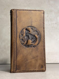 Handmade Leather Wallet Case for Galaxy Z Fold: Tree of Love Design