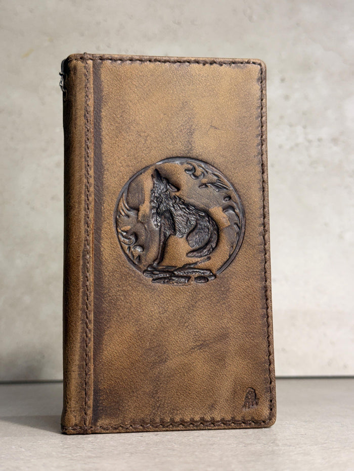 Handmade Leather Wallet Case for Galaxy Z Fold: Tree of Love Design