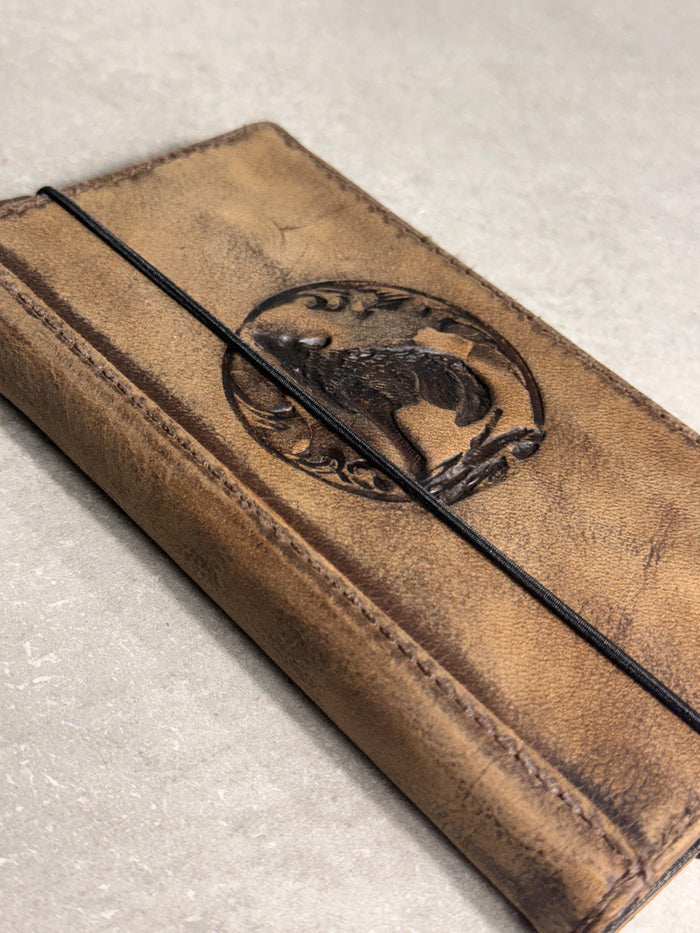 Handmade Leather Wallet Case for Galaxy Z Fold: Tree of Love Design