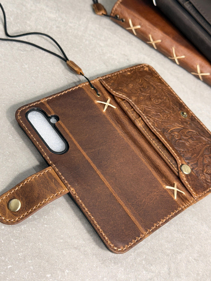 Handmade Leather Wallet Case for Galaxy Z Fold Ultra 8
