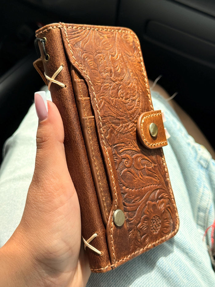 Handmade Leather Wallet Case for Galaxy Z Fold Ultra 8