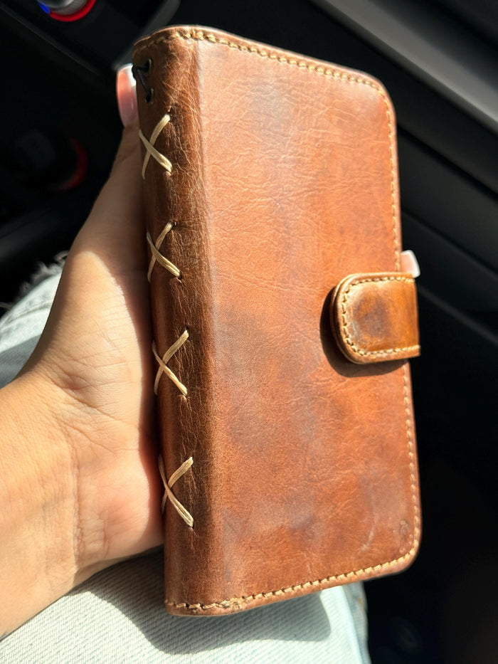 Handmade Leather Wallet Case for Galaxy Z Fold Ultra 8