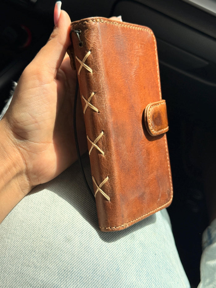Handmade Leather Wallet Case for Galaxy Z Fold Ultra 8