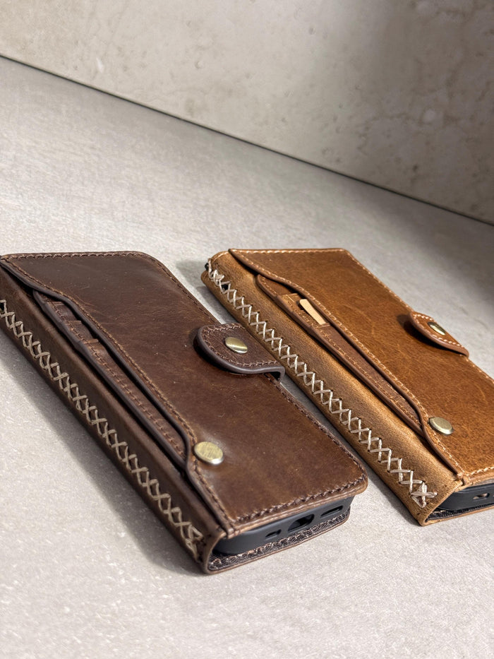 Handmade Leather Wallet Case for Galaxy Z Fold