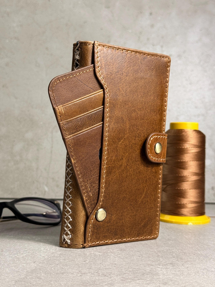 Handmade Leather Wallet Case for Galaxy Z Fold