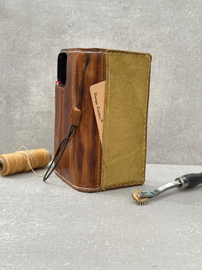 Handmade Leather Wallet Case for Galaxy Z Fold
