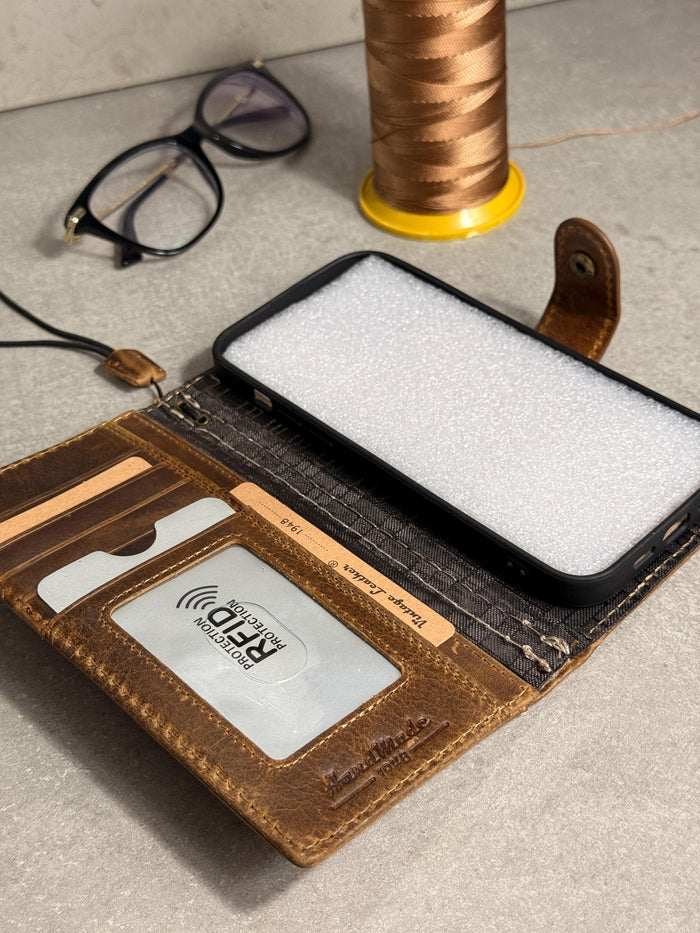 Handmade Leather Wallet Case for Galaxy Z Fold
