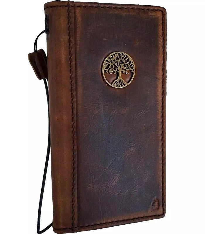Handmade Leather Wallet Case for Galaxy/Vivo X Fold 3 Pro: Tree Of Life