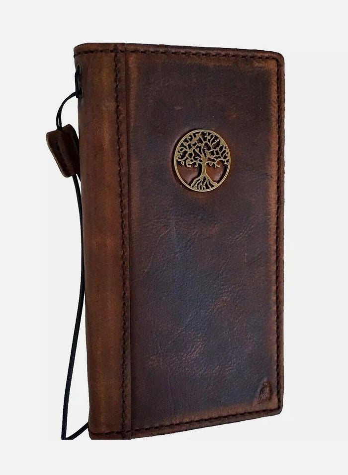 Handmade Leather Wallet Case for Galaxy/Vivo X Fold 3 Pro: Tree Of Life