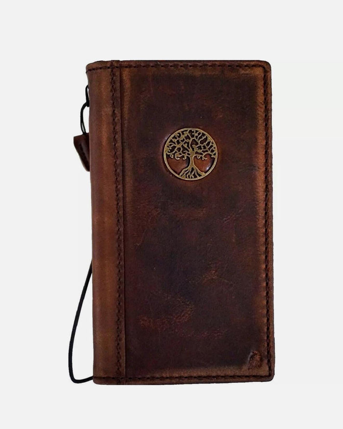 Handmade Leather Wallet Case for Galaxy/Vivo X Fold 3 Pro: Tree Of Life