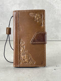 Handmade Leather Wallet Case for Google Pixel Fold: Art Book Cover