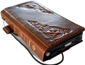Handmade Leather Wallet Case for Google Pixel Fold: Art Book Design