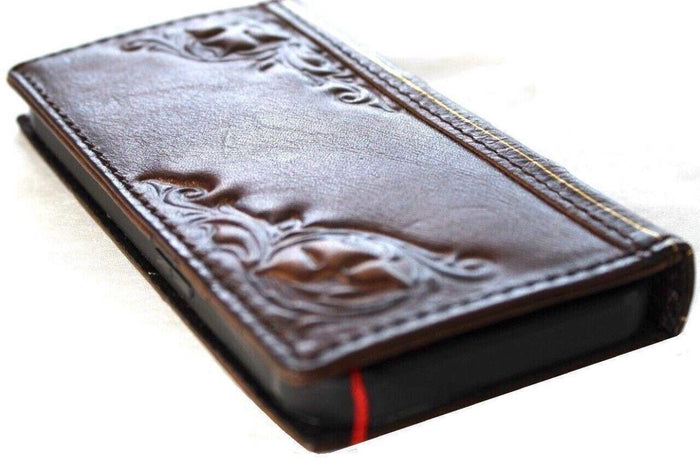 Handmade Leather Wallet Case for Google Pixel Fold: Art Book Design