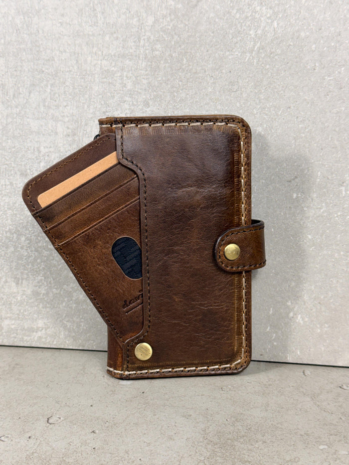 Handmade Leather Wallet Case for Google Pixel Fold: