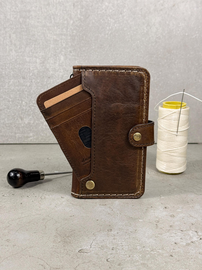 Handmade Leather Wallet Case for Google Pixel Fold: