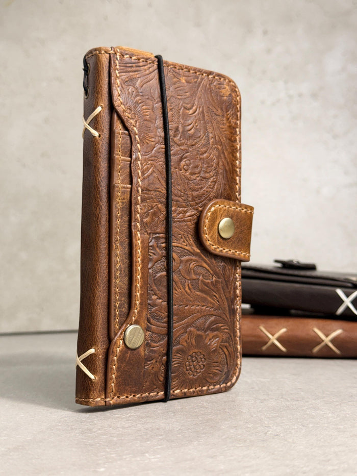 Handmade Leather Wallet Case for Google Pixel: Retro Card Holder with Zipper