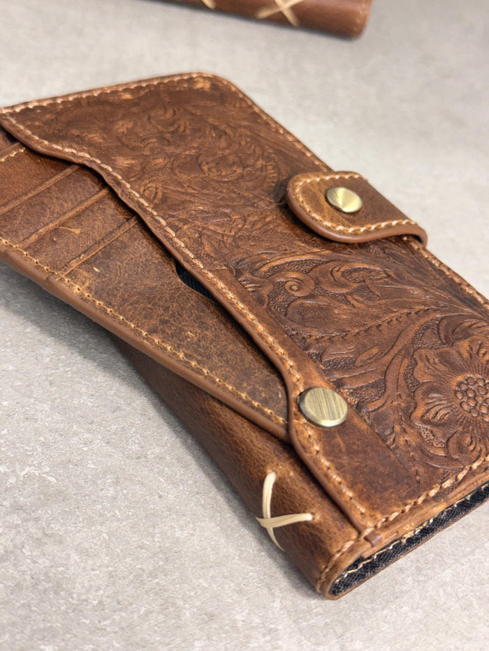 Handmade Leather Wallet Case for Google Pixel: Retro Card Holder with Zipper