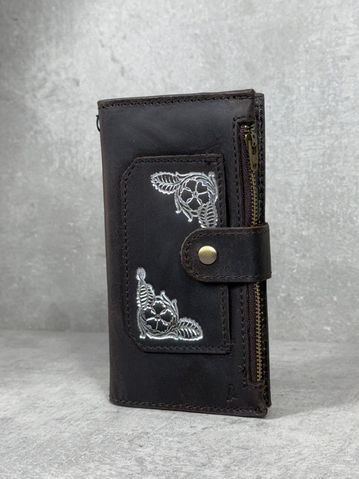 Handmade Leather Wallet Case for Google Pixel: Retro Card Holder with Zipper