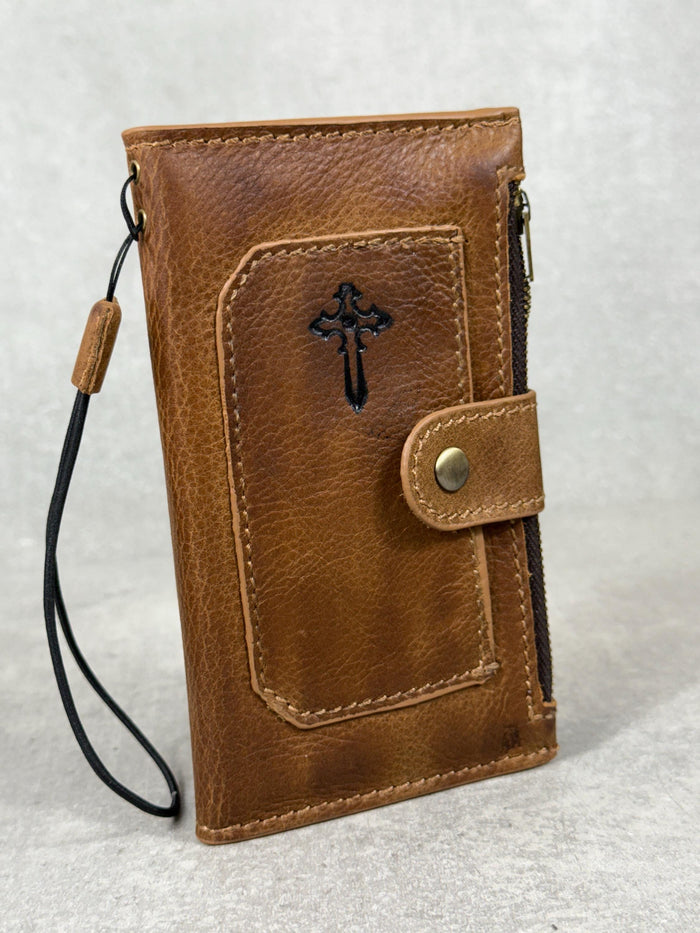 Handmade Leather Wallet Case for Google Pixel: Retro Card Holder with Zipper