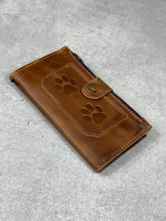 Handmade Leather Wallet Case for Google Pixel: Retro Zip Closure, Card Slots