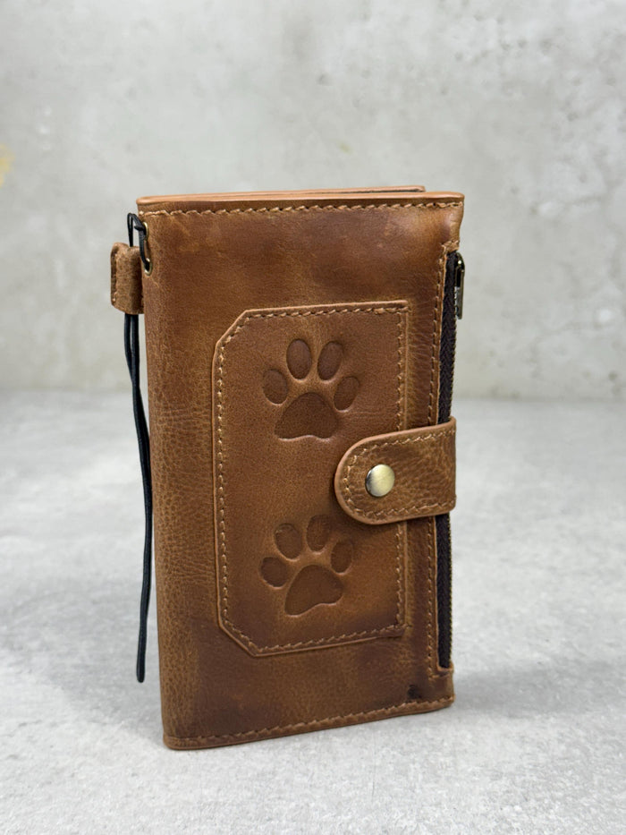 Handmade Leather Wallet Case for Google Pixel: Retro Zip Closure, Card Slots