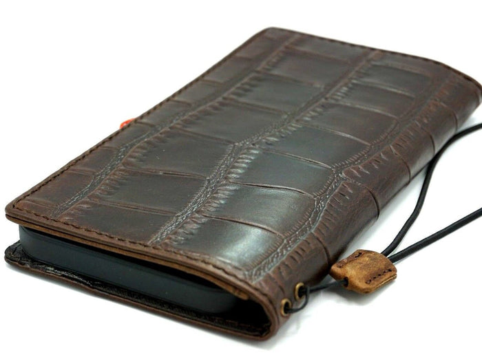 Handmade Leather Wallet Case for Google Pixel: Vintage Book Cover with Card Slots