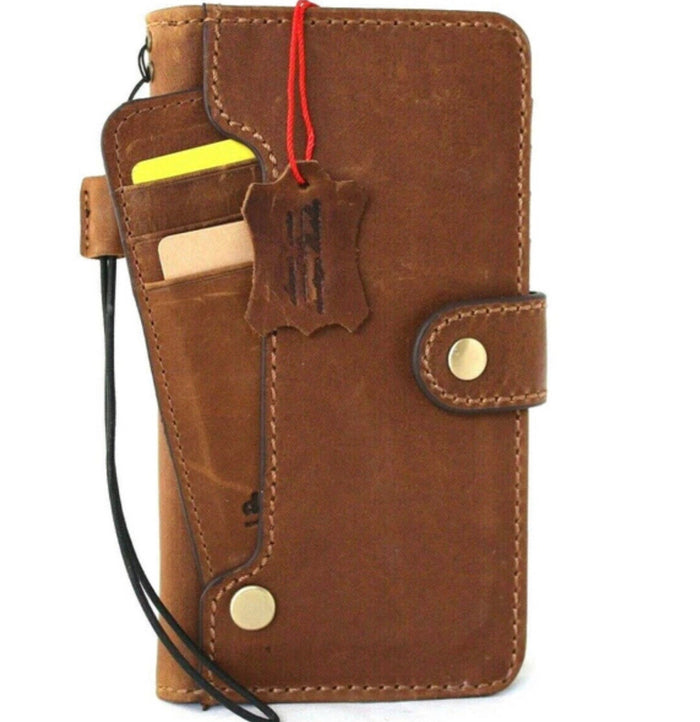 Handmade Leather Wallet Case for Google Pixel: Vintage Card Slots Cover