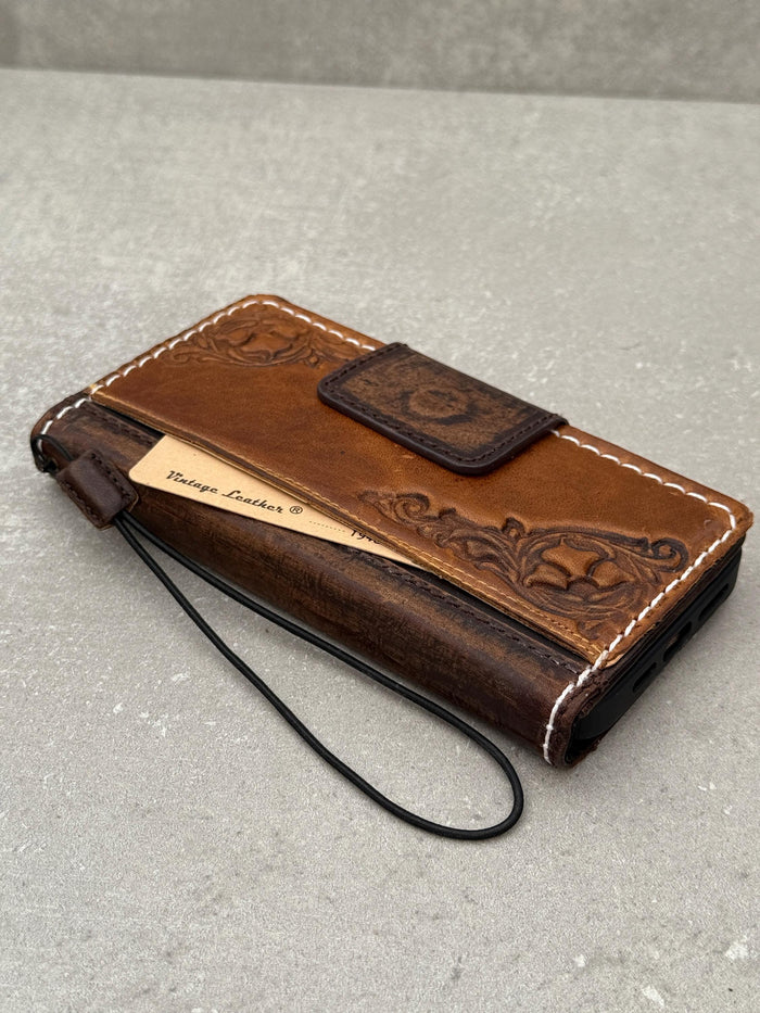 Handmade Leather Wallet Case for Google Pixel: Vintage Card Slots Cover