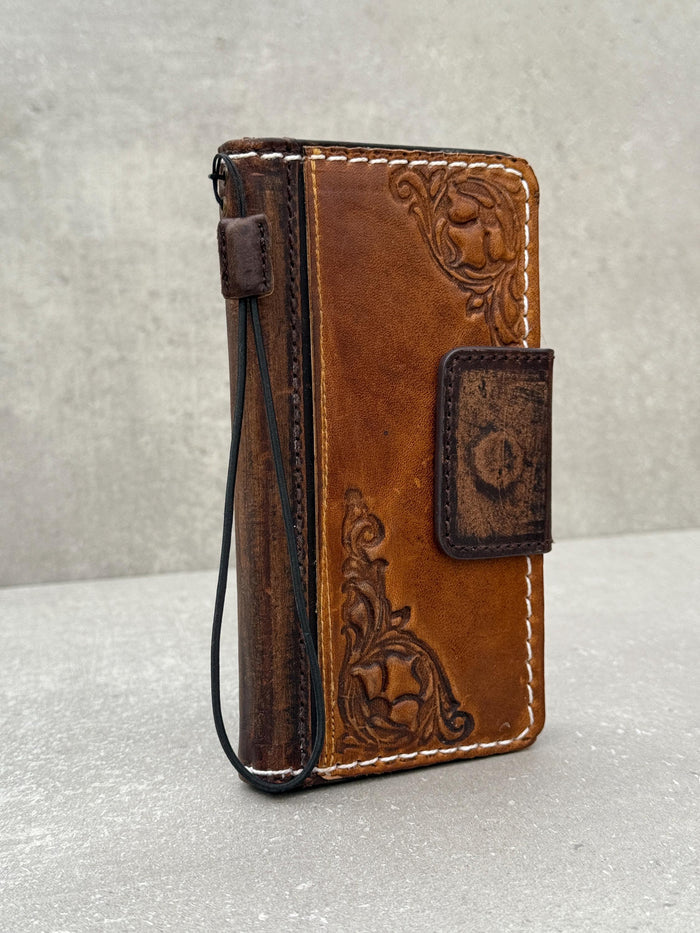 Handmade Leather Wallet Case for Google Pixel: Vintage Card Slots Cover