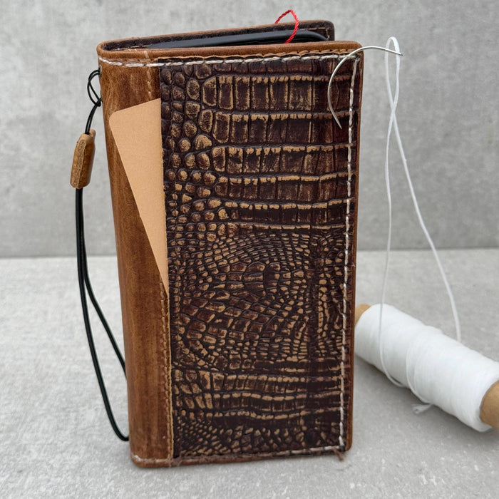 Handmade Leather Wallet Case for Google Pixel: Vintage Card Slots Cover