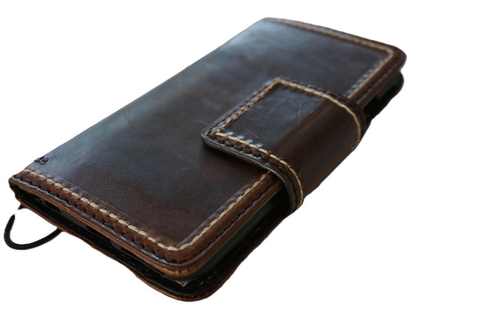 Handmade Leather Wallet Case for Google Pixel: Vintage Card Slots