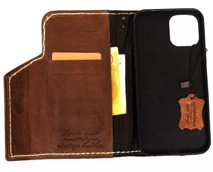 Handmade Leather Wallet Case for Google Pixel: Vintage Card Slots