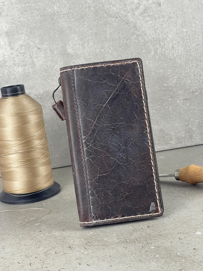 Handmade Leather Wallet Case for Google Pixel: Vintage Card Slots