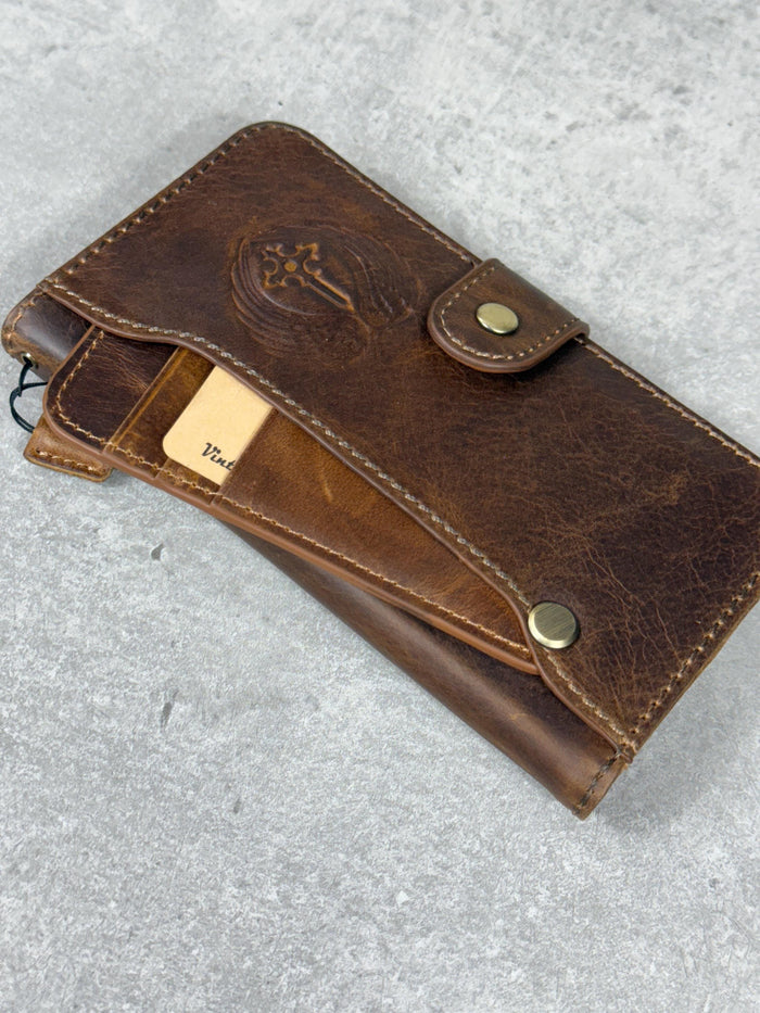 Handmade Leather Wallet Case for Google Pixel: Vintage Luxury Cover