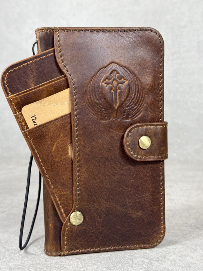 Handmade Leather Wallet Case for Google Pixel: Vintage Luxury Cover