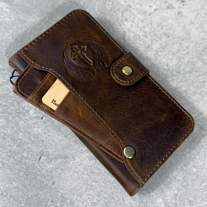 Handmade Leather Wallet Case for Google Pixel: Vintage Luxury Cover