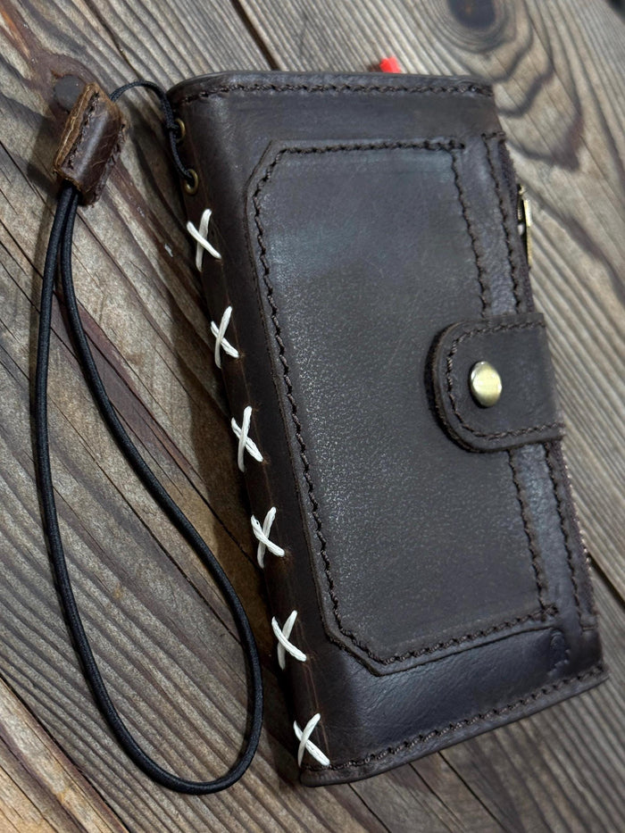 Handmade Leather Wallet Case for Google Pixel: Vintage Luxury Cover