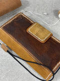 Handmade Leather Wallet Case for Google Pixel: Vintage Magnetic Card Holder