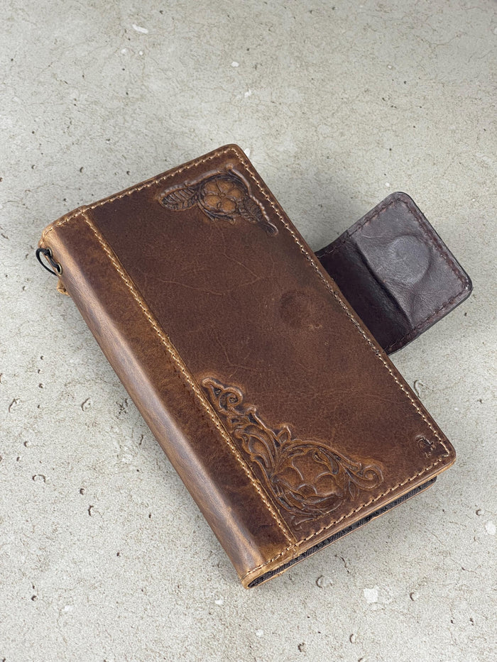 Handmade Leather Wallet Case for Google Pixel: Vintage Magnetic Cover