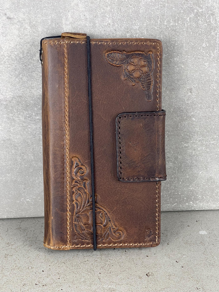 Handmade Leather Wallet Case for Google Pixel: Vintage Magnetic Cover