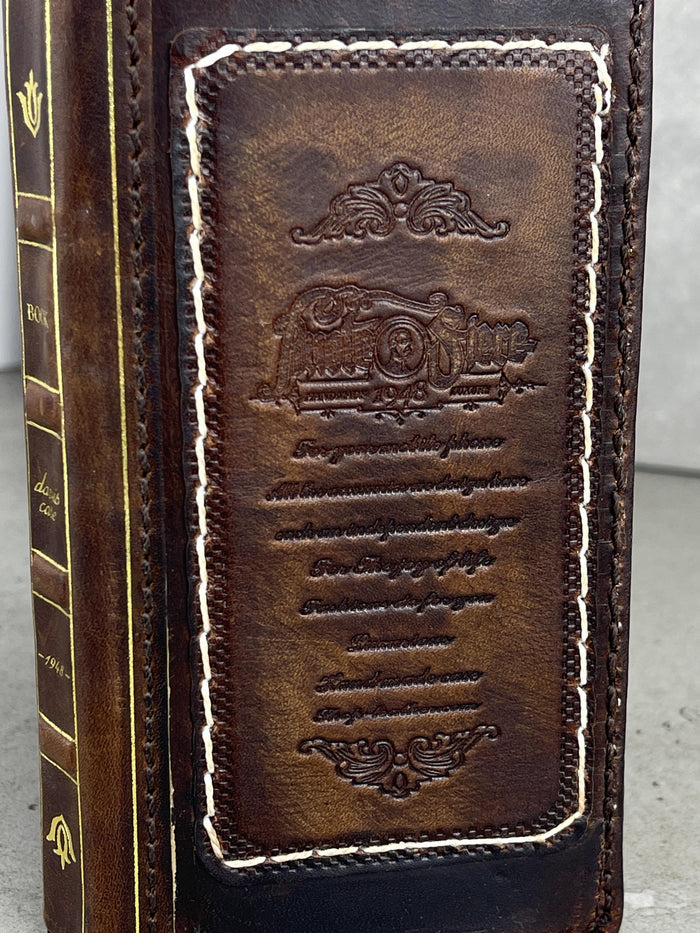 Handmade Leather Wallet Case for OnePlus 12 12R: Luxury Wireless Design